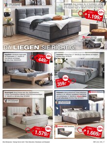 Bett im Opti-Wohnwelt Prospekt "Möbel und Küchen Spartage" mit 28 Seiten (Bremerhaven)