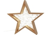 LED Holzstern mit 40 warmweißen Kupferdraht-LED Weihnachtsbeleuchtung, Warmweiß von FHS im aktuellen MediaMarkt Saturn Prospekt für 17,49 €
