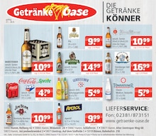 Coca Cola im Getränke Oase Prospekt "Aktuelle Angebote" mit 1 Seiten (Hamm)
