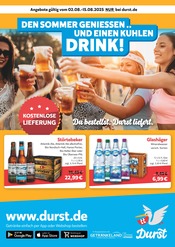 Aktueller Durst.de Getränkemärkte Prospekt in Rostock und Umgebung, "Du bestellst. Durst liefert." mit 2 Seiten, 02.08.2025 - 15.08.2025