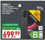 IPHONE 16 im Angebot bei Marktkauf in Recklinghausen IPHONE 16 Angebote bei Marktkauf Recklinghausen für 699,99 €