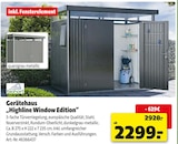 Aktuelle Gartenhaus Angebote bei Hagebaumarkt in Stuttgart Aktuelles Gerätehaus „Highline Window Edition“ Angebot bei Hagebaumarkt in Stuttgart ab 2.299,00 €