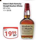 Kentucky Straight Bourbon Whisky Angebote von Maker’s Mark bei GLOBUS Hürth für 19,99 €