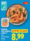 Promo Gambas ASC entières cuites à 8,99 € dans le catalogue Lidl à Goussainville