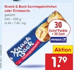 Sonntagsbrötchen oder Croissants Angebote von Knack & Back bei Netto Marken-Discount Bayreuth für 1,79 €