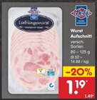 Aktuelle Wurst Angebote bei Netto Marken-Discount in Cottbus Aktuelles Wurst Aufschnitt Angebot bei Netto Marken-Discount in Cottbus ab 1,19 €