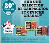 U Express Orchamps-Vennes - Promo 20% VERSÉS SUR ma carte u SUR UNE SELECTION de carpaccios et ceviche CHARAL Promo 20% VERSÉS SUR ma carte u SUR UNE SELECTION de carpaccios et ceviche CHARAL à dans le catalogue U Express à Orchamps-Vennes