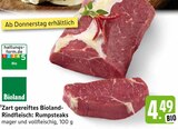 Zart gereiftes Bioland-Rindfleisch: Rumpsteaks im Angebot bei E center in Göppingen Zart gereiftes Bioland-Rindfleisch: Rumpsteaks Angebote von Bioland bei E center Göppingen für 4,49 €