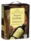 AOP bordeaux rouge - BARON DE LESTAC - Intermarché Super à Tourcoing AOP bordeaux rouge - BARON DE LESTAC en promo chez Intermarché Super Tourcoing à 10,15 €