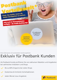 Postbank Prospekt mit 2 Seiten. Gültig bis 31.10.2022