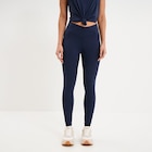 Legging de sport taille haute bleu marine femme à La Halle dans Vaulry