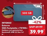 Externe SSD-Festplatte TX100 im Angebot bei Kaufland in Ahaus Externe SSD-Festplatte TX100 Angebote von Intenso bei Kaufland Ahaus für 39,99 €