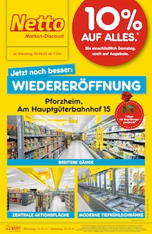 Netto Marken-Discount Prospekt "Wiedereröffnung - 10% auf ALLES" mit  Seiten (Pforzheim)