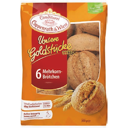 Unsere Goldstücke 6 Mehrkorn-Brötchen