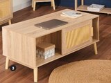 Table basse cannage 1 porte en promo chez Hyper U Rouen à 49,00 €