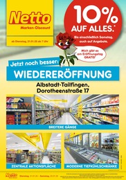 Netto Marken-Discount Prospekt für Albstadt: "Wiedereröffnung - 10% AUF ALLES.", 6 Seiten, 21.01.2025 - 25.01.2025