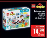 Rettungswagen mit Fahrer Angebote von LEGO Duplo bei Marktkauf Erlangen für 14,99 €