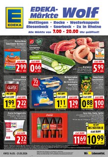 Coca Cola im EDEKA Prospekt "Aktuelle Angebote" mit 24 Seiten (Rheine)