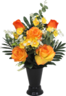 Bazarland Latour-Bas-Elne - Promo Vase cône 3 roses, 2 boutons de roses et palmes Promo Vase cône 3 roses, 2 boutons de roses et palmes à 19,99 € dans le catalogue Bazarland à Latour-Bas-Elne