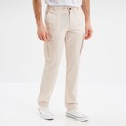 Pantalon cargo en lin mélangé gris clair homme dans le catalogue La Halle
