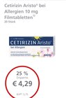 LINDA Sohren - Cetirizin Aristo Angebot im Prospekt Cetirizin Aristo bei LINDA im Sohren Prospekt für 4,29 €