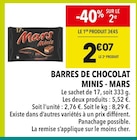 Barres de chocolat Minis - Mars en promo chez Supeco Barres de chocolat Minis - Mars dans le catalogue Supeco