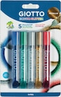 5 stylos colle gel deco 10,5ml metallic - GIOTTO à 3,84 € dans le catalogue Intermarché Hyper