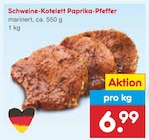Schweine-Kotelett Paprika-Pfeffer für 6,99 € bei Netto Marken-Discount im Angebot Schweine-Kotelett Paprika-Pfeffer im aktuellen Netto Marken-Discount Prospekt