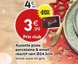 Assiette plate porcelaine & email réactif vert Ø24.5cm, à 3,99 € dans le catalogue Maxi Bazar