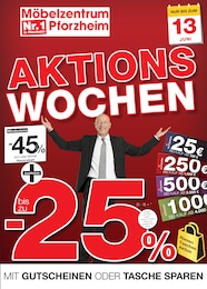Möbelzentrum Pforzheim Prospekt für Pforzheim mit 4 Seiten Möbelzentrum Pforzheim Prospekt für Pforzheim: "AKTIONS WOCHEN", 4 Seiten, 30.05.2026 - 13.06.2026