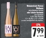Weißwein Angebote von Weinwerkstatt Meissen bei EDEKA Chemnitz für 7,99 €
