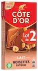 Tablette de Chocolat - COTE D'OR - Super U à Sète Tablette de Chocolat - COTE D'OR en promo chez Super U Sète à 2,69 €