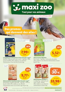 Prospectus Maxi Zoo de la semaine "Des promos qui donnent des ailes !" avec 1 pages, valide du 12/03/2025 au 30/03/2025 pour Sisteron et alentours