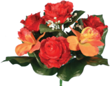 Bouquet orchidées et roses - Maxi Bazar Bouquet orchidées et roses à 6,99 € dans le catalogue Maxi Bazar