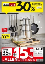 Aktueller XXXLutz Möbelhäuser Prospekt mit Bratpfanne, "30% auf Abverkaufsartikel", Seite 1