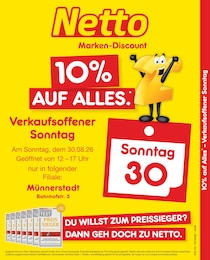 Netto Marken-Discount Prospekt für Münnerstadt: "10% auf ALLES", 2 Seiten, 30.08.2026 - 30.08.2026
