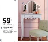 Promo Coiffeuse blanche 1 tiroir à 59,00 € dans le catalogue E.Leclerc à Les Herbiers