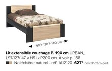 Lit extensible couchage p. 190 cm urban - Gautier à Angers Lit extensible couchage p. 190 cm urban en promo chez Gautier Angers à 627,00 €