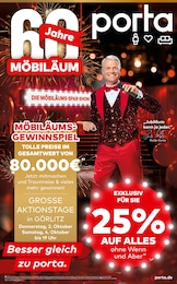 Aktueller porta Möbel Prospekt, "60 JAHRE MÖBILÄUM", mit Angeboten der Woche, gültig von 28.09.2025 bis 28.09.2025