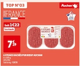 Promo 6 Steaks Hachés Pur Bœuf à 7,29 € dans le catalogue Auchan Supermarché à Saint-Yon