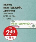 MEIN TEEBAUMÖL Zahncreme von alkmene im aktuellen V-Markt Prospekt für 2,49 €