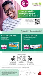 mea - meine apotheke Apotheken Prospekt der aktuellen Woche mit 4 Seiten, gültig von 01.06.2026 bis 30.06.2026, in Wustermark und Umgebung Aktueller mea - meine apotheke Apotheken Prospekt in Wustermark und Umgebung, "Unsere Juni-Angebote" mit 4 Seiten, 01.06.2026 - 30.06.2026