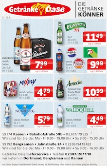 Cola im Getränke Oase Prospekt "Aktuelle Angebote" mit 1 Seiten (Unna)