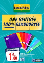 Catalogue Bureau Vallée "Une rentrée 100 remboursée" à Clermont-Ferrand et alentours, 8 pages, 05/08/2024 - 10/08/2024