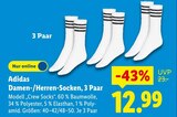 Damen-/Herren-Socken von Adidas für 12,99 € bei Lidl im Angebot Damen-/Herren-Socken von Adidas im aktuellen Lidl Prospekt