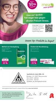 Aktueller mea - meine apotheke Prospekt "Unsere August-Angebote" Seite 1 von 4 Seiten