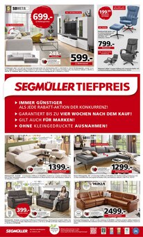 Aktueller Segmüller Mannheim Prospekt Segmüller Prospekt Mannheim "SEGMÜLLER TIEFPREIS" mit 8 Seiten