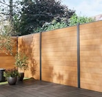 Lot de 6 lames de clôture en composite(o) coextrudé effet teck Neva en promo chez Castorama Sarcelles à 17,90 €