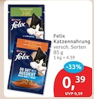 Katzennahrung von Purina Felix für 0,39 € bei budni im Angebot Katzennahrung von Purina Felix im aktuellen budni Prospekt