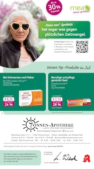 Aktueller mea - meine apotheke Prospekt "Unsere Juli-Angebote" Seite 1 von 4 Seiten